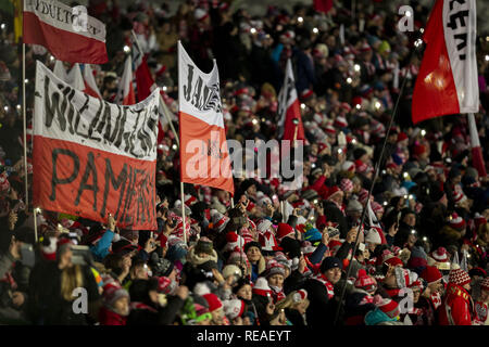 Zakopane, Poland. 20th Jan, 2019. Fans seen during the Team individual competition for FIS Ski Jumping World Cup in Zakopane, Poland. Credit: Diogo Baptista/SOPA Images/ZUMA Wire/Alamy Live News Stock Photo