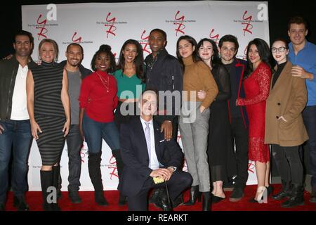 Jordi Vilasuso, Sharon Case, Bryton James, Loren Lott, Alice Hunter, Christian LeBlanc, Brooks Darnell, Sasha Calle, Cait Fairbanks, Zack Tinker, Noemi´ Gonzalez, Camryn Grimes, Michael Mealor at arrivals for THE YOUNG AND THE RESTLESS Celebrates 30 Years as TV’s #1 Daytime Drama, CBS Television City, Los Angeles, CA January 17, 2019. Photo By: Priscilla Grant/Everett Collection Stock Photo