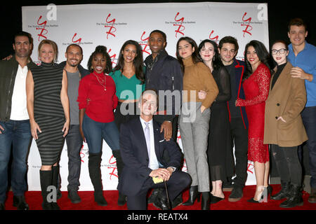 January 17, 2019 - Los Angeles, CA, USA - LOS ANGELES - JAN 17:  Jordi Vilasuso, Sharon Case, Bryton James, Loren Lott, Alice Hunter, Christian LeBlanc, Brooks Darnell, Sasha Calle, Cait Fairbanks, Zack Tinker, Noemi? Gonzalez, Camryn Grimes, Michael Mealor at the Young and the Restless Celebrates 30 Years at #1 at the CBS Television CIty on January 17, 2019 in Los Angeles, CA (Credit Image: © Kay Blake/ZUMA Wire) Stock Photo