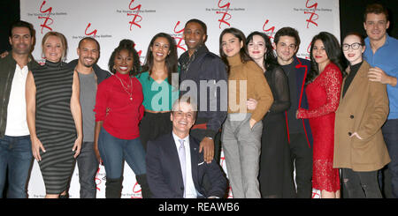 January 17, 2019 - Los Angeles, CA, USA - LOS ANGELES - JAN 17:  Jordi Vilasuso, Sharon Case, Bryton James, Loren Lott, Alice Hunter, Christian LeBlanc, Brooks Darnell, Sasha Calle, Cait Fairbanks, Zack Tinker, Noemi? Gonzalez, Camryn Grimes, Michael Mealor at the Young and the Restless Celebrates 30 Years at #1 at the CBS Television CIty on January 17, 2019 in Los Angeles, CA (Credit Image: © Kay Blake/ZUMA Wire) Stock Photo