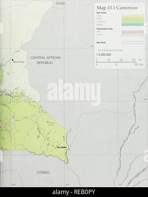 . The Conservation Atlas of Tropical Forests: Africa. Cameroon. 115. Please note that these images are extracted from scanned page images that may have been digitally enhanced for readability - coloration and appearance of these illustrations may not perfectly resemble the original work.. Sayer, J. A. , Harcourt, C. S. , Collins, N. M.. IUCN Stock Photo