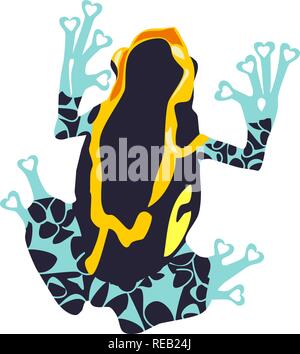 vector illustration of a poison dart frog silhouette. Stock Vector