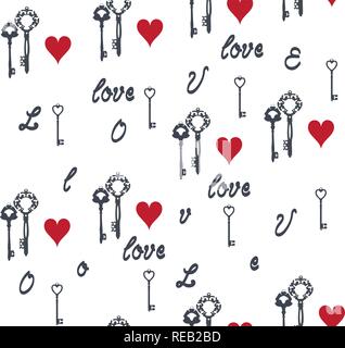 vector illustration of valentine seamless background. Stock Vector