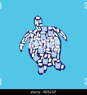 vector illustration of stop ocean plastic pollution. ecology, Earth Day. Stock Vector