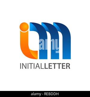 Initial letter im curved logo concept design. Symbol graphic template element vector
