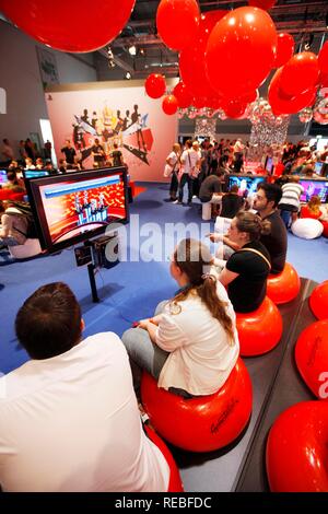 Playstation, action games, quiz game Buzz, at the Entertainment Area of the Gamescom, the world's largest fair for computer Stock Photo