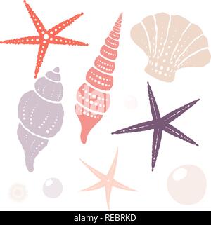 Collection of marine isolated vector design elements. Eps 10 Stock Vector