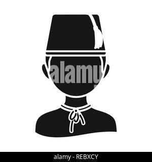 turkish,headdress,Turkey,hat,costume,national,traditional,fez,tassel,taper,nation,race,identity,user,avatar,character,imitator,resident,person,culture,set,vector,icon,illustration,isolated,collection,design,element,graphic,sign,black,simple, Vector Vectors , Stock Vector