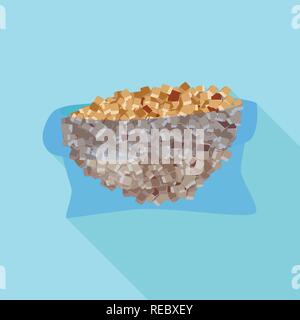 piece,granulated,brown,jaggery,plastic,sack,powder,capacity,carbohydrate,diabetes,sugarcane,cane,sugar,field,plant,plantation,farm,agriculture,sucrose,technology,set,vector,icon,illustration,isolated,collection,design,element,graphic,sign,flat,shadow, Vector Vectors , Stock Vector