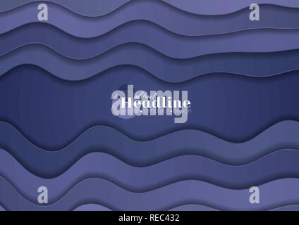 Purple blue corporate material waves abstract background. Vector design Stock Vector