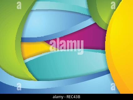 Multicolored abstract corporate wavy background. Vector design Stock Vector