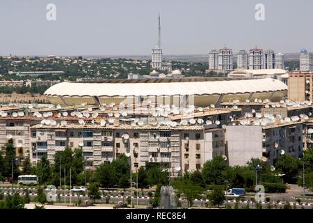 Old residential buildings, Ashgabat, Turkmenistan Stock Photo