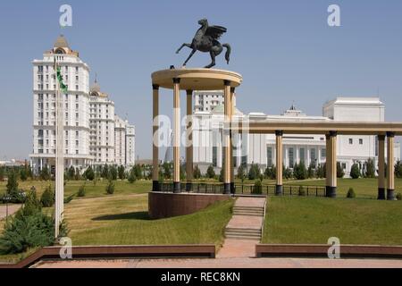 Ashgabat, view from the National Museum over the new residential buildings, Turkmenistan Stock Photo