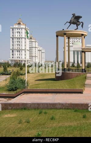 Ashgabat, view from the National Museum over the new residential buildings, Turkmenistan Stock Photo