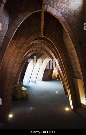 Casa Mila or La Pedrera, Unesco World Heritage Site, Interior of the attic, Antonio Gaudi architect, Eixample District Stock Photo