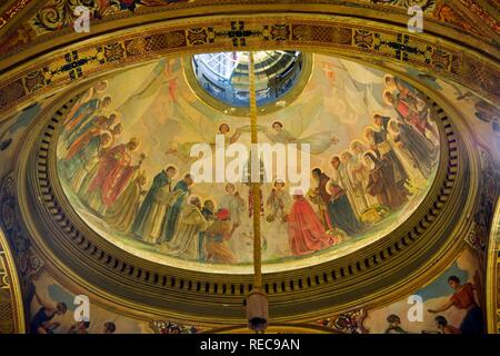 Ceiling paintings, Saint George or Sant Jordi Hall, Palau de la Generalitat, Plaza Sant Jaume, Gothic District, Barcelona Stock Photo