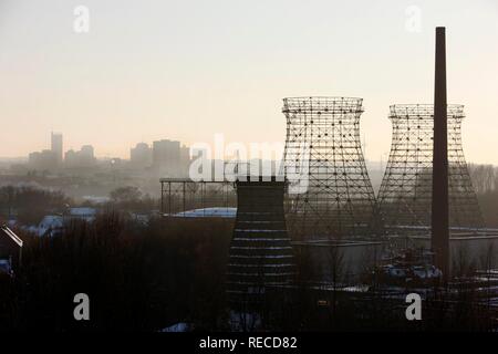 City center skyline view from Zeche Zollverein, Essen, North Rhine-Westphalia Stock Photo