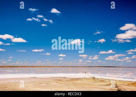 Typical landscape around the edge of many salt lakes in  australia. This on is on the northern end of Lake Tyrrell Stock Photo