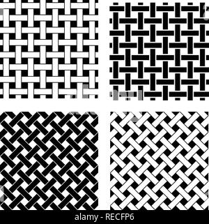 Seamless knot pattern in black and white, vector art Stock Vector