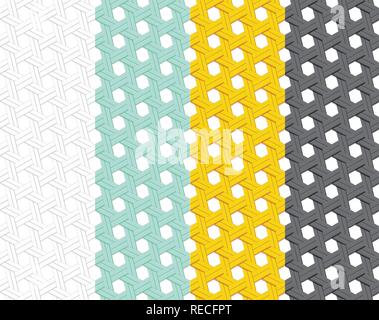 Seamless Rattan pattern in flat style, vector art design Stock Vector
