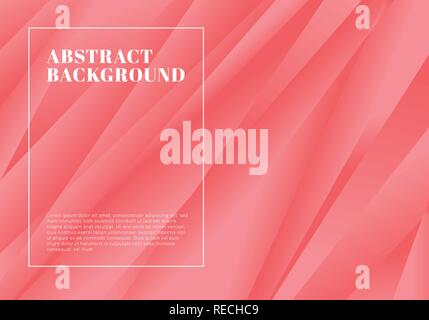 Creative template abstract pink stripe background and texture. Trendy living coral color 2019. You can use for cover flyers, banner web, business, bro Stock Vector