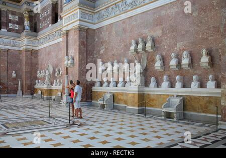 Interior ot the Walhalla, hall of fame for laudable and distinguished Germans near Donaustauf, Upper Palatinate, Bavaria Stock Photo