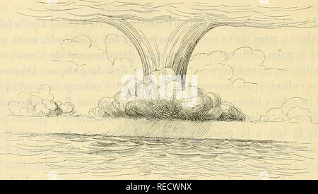 . comptesrendusheb981884acad. es naturelles. (384 ) rÃ©nÃ©es, sont frÃ©quentes dans la zone des calmes de la ligne. Elles surmontent gÃ©nÃ©ralement les grains sporadiques de ces parages. Quand vous passerez par lÃ , pensez Ã observer ce phÃ©nomÃ¨ne : vous verrez que les grains que l'on voit Ã l'horizon tout autour du navire sont sut montÃ©s d'une vaste enclume blanche dominant les cumulus noirs et ceux-ci le rideau de pluie, comme ci-dessous {fig. i)- Fis- I-. Â» Il serait facile, si l'on assistait Ã la formation d'une de ces enclumes, de trancher une fois pour toutes (et trÃ¨s certainement en Stock Photo