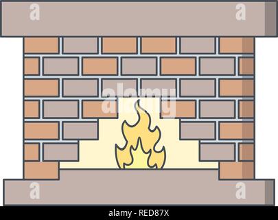 Fire Place Vector Icon Sign Icon Vector Illustration For Personal And Commercial Use... Clean Look Trendy Icon... Stock Vector
