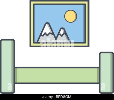 Bed Room Vector Icon Sign Icon Vector Illustration For Personal And Commercial Use... Clean Look Trendy Icon... Stock Vector