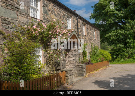 Traditional Cumbria Cottage at Stonethwaite at the head of Borrowdale in The Lake District Cumbria Stock Photo