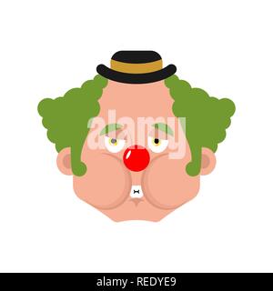 Clown Nausea Emoji. funnyman Sick emotion avatar Stock Vector