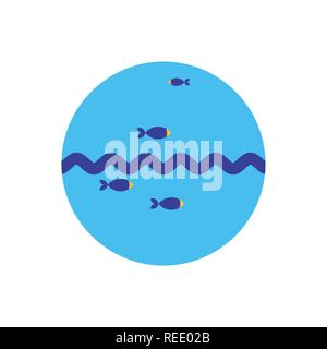 Pond isolated. Fish in mere. Vector illustration   Stock Vector