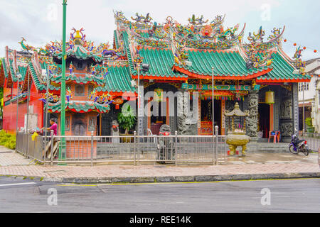 Colourful San Ti Chinese Temple in capital city Kuching, Sarawak, Borneo, Malaysia Stock Photo
