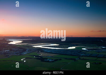 Stirling and the River Forth from Castle Law, Dumyat, the Ochil Hills, Stirlingshire Stock Photo