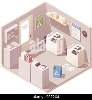 Vector isometric office copy room Stock Vector