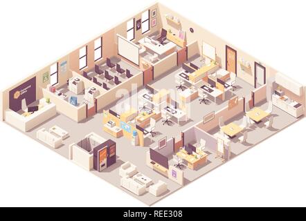 Vector isometric low poly elevator cutaway icon Stock Vector Image ...