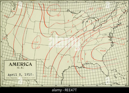 . A comparative study of bird migration in Illinois allong the 40th parallel of latitude. Birds; Theses. 48 April 4, 1912. The low in the previous map approachcdthru Canada with highs on the Atlantic and Pacific which opens the whole Mississippi Valley to south wind s.. General south winds throughout Mississippi ^iver Valley. This series of winds brought a fine migration to both Adatis and Champaign Co. Adams Co. Champaign Co. Apr. 4, 1912. Apr. 4, 1912. 611. Purple Martin 9 540. Vesper Sparrow 1 749. Kuby-crowned Kinglet 2 474b.Prairie lorned Lark 3 406. Hed-headed Woodpecker 3 409. Hed-belli Stock Photo