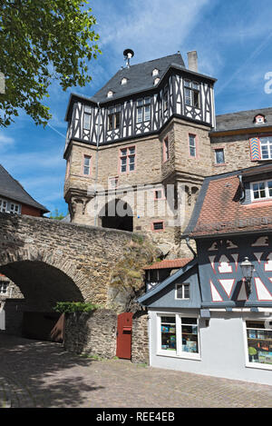 the gate tower of renaissance castle in idstein, hesse, germany Stock Photo