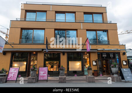 Stockholm, Sweden - November 18, 2018. Exterior view of ABBA Museum in Stockholm. Stock Photo