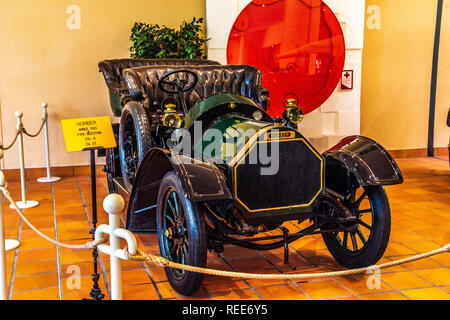 FONTVIEILLE, MONACO - JUN 2017: green HUMBER BEESTON 1911 in Monaco Top Cars Collection Museum. Stock Photo