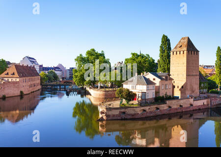 Rampart and tower at Grande Ile island, Strasbourg Stock Photo