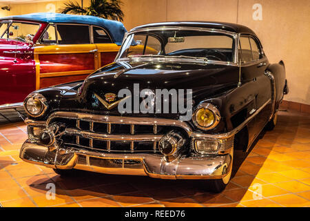 FONTVIEILLE, MONACO - JUN 2017: black CADILLAC 62 1953 in Monaco Top Cars Collection Museum. Stock Photo