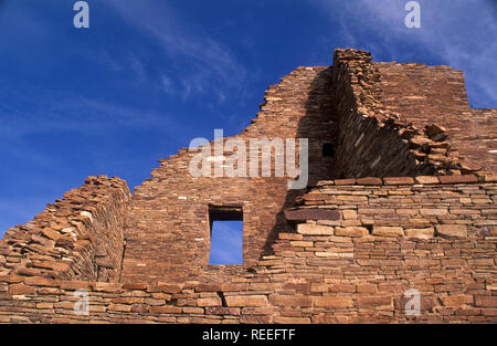 Window and walls, Pueblo Bonito, Chaco Culture National Historical Park, New Mexico. Stock Photo