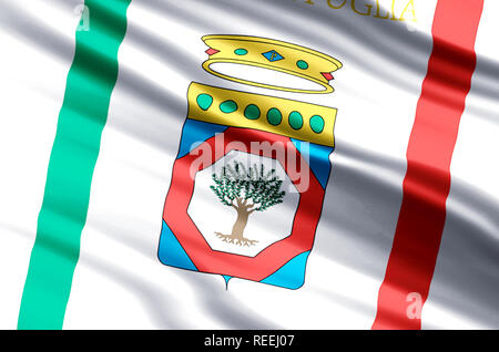 Apulia waving and closeup flag illustration. Perfect for background or ...