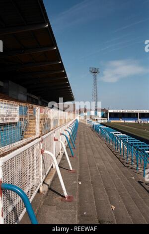 General view of Hartlepool United FC Football Ground, Victoria Ground, Hartlepool, County Durham, pictured on 4th April 1996 Stock Photo