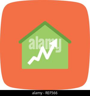 Graph House Vector Icon Sign Icon Vector Illustration For Personal And Commercial Use... Clean Look Trendy Icon... Stock Vector