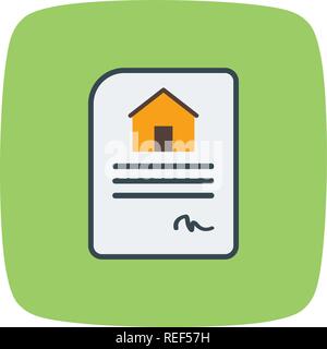 House Contract Vector Icon Sign Icon Vector Illustration For Personal And Commercial Use... Clean Look Trendy Icon... Stock Vector