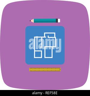 Real Estate Blueprint Vector Icon Sign Icon Vector Illustration For Personal And Commercial Use... Clean Look Trendy Icon... Stock Vector