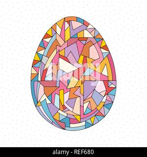 Easter egg vector illustration. Hand drawn abstract holidays object in cartoon modern style. Stock Vector