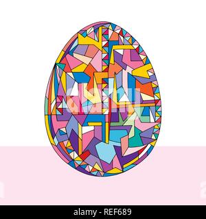 Easter egg vector illustration. Hand drawn abstract holidays object in cartoon modern style. Stock Vector